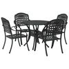 vidaXL Garten Essgruppe 5 pcs Schwarz Aluminium