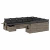 vidaXL 11-tlg. Garten-Sofagarnitur mit Kissen Grau Poly Rattan