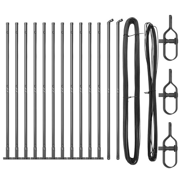 vidaXL Zaunpfosten 13 pcs Grau Ø32mm 130 cm Verzinkter Stahl