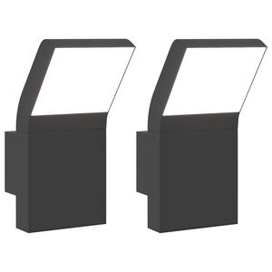 vidaXL LED-Au&szlig;enwandleuchten 2 Stk. Schwarz Aluminiumdruckguss