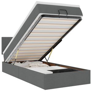 vidaXL Ottomane Bett mit Matratze & LEDs Dunkelgrau 80x200 cm Stoff