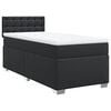 vidaXL Boxspringbett mit Matratze Schwarz 100x200 cm Kunstleder