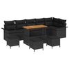 vidaXL Gartensofa-set mit Kissen 10 pcs Schwarz Poly-Rattan