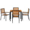vidaXL Garten Essgruppe 5 pcs Schwarz und Braun Poly-Rattan