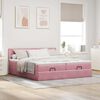 vidaXL Ottoman-Bett mit Matratzen Rosa 200x200 cm Samt