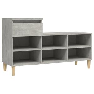 vidaXL Schuhregal Betongrau 102x36x60 cm Holzwerkstoff