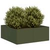 vidaXL Pflanzk&uuml;bel Olivgr&uuml;n 80x80x30 cm Stahl