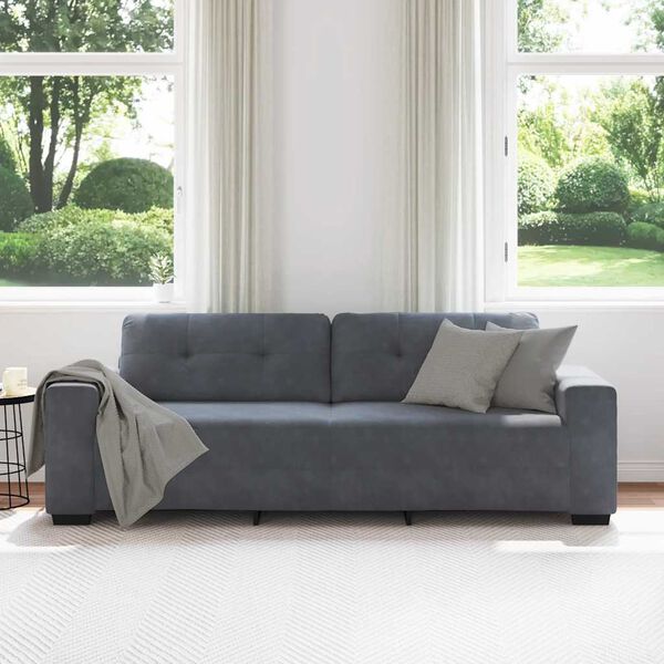 vidaXL 3-Sitzer-Sofa Dunkelgrau 220x78x80 cm Samt