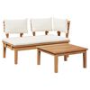 vidaXL Gartenbank 2 pcs Creme und Braun Massivholz Teak