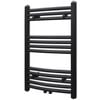 Handtuchheizk&ouml;rper Warmwasser Gebogen Schwarz 500x764 mm