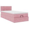 vidaXL Ottoman-Bett mit Matratze Rosa 100x200 cm Samt
