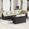 vidaXL Sofa Set mit Kissen 9 pcs Schwarz Poly Rattan