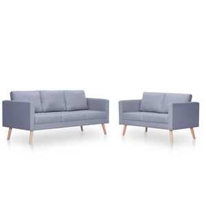 vidaXL Sofagarnitur 2-Sitzer & 3-Sitzer Stoff Hellgrau