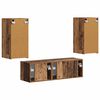 vidaXL TV-Wandregal-Set Wandmontiert 4 pcs Altholz Holzwerkstoff