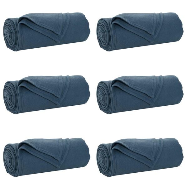 vidaXL Wohndecken 6 pcs Marineblau 240 x 220 cm Fleece