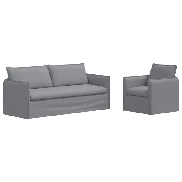 vidaXL Sofa Set 2 pcs Hellgrau 196 x 82 x 85 cm Stoff