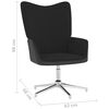 vidaXL Relaxsessel mit Hocker Schwarz Samt und PVC