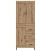 vidaXL Highboard mit Schubladen 2 pcs Artisan-Eiche Holzwerkstoff