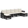 vidaXL Gartensofa-set 7 pcs Schwarz und Cremewei&szlig; Poly-Rattan