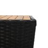 vidaXL 3-tlg. Bistro-Set mit Kissen Schwarz Poly Rattan und Glas