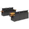 vidaXL Patio Sofa Set 6-Sitzer Black