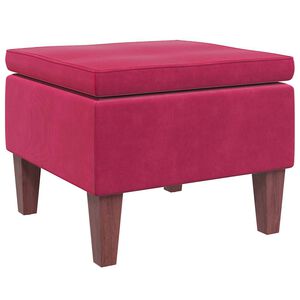 vidaXL Hocker mit Holzbeinen Weinrot Samt