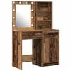 vidaXL Schminktischset mit LED 2 Stk. Altholz Holzwerkstoff