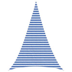 vidaXL Sonnensegel 4 x 5 x 5 m HDPE Dreieckig Blau und Wei&szlig;
