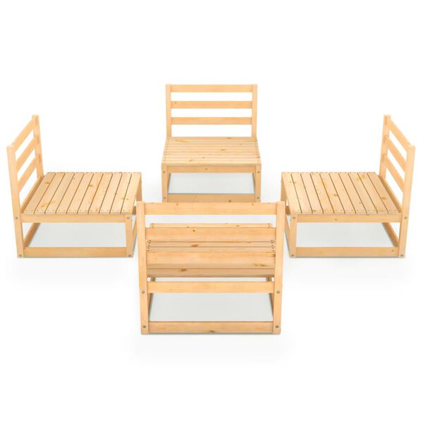 vidaXL 4-tlg. Garten-Lounge-Set Massivholz Kiefer