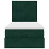 vidaXL Ottoman-Bett mit Matratzen Dunkelgr&uuml;n 90x200 cm Samt