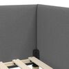 vidaXL Eckbettgestell mit Kopfteil Dunkelgrau 100 cm x 200 cm Samt