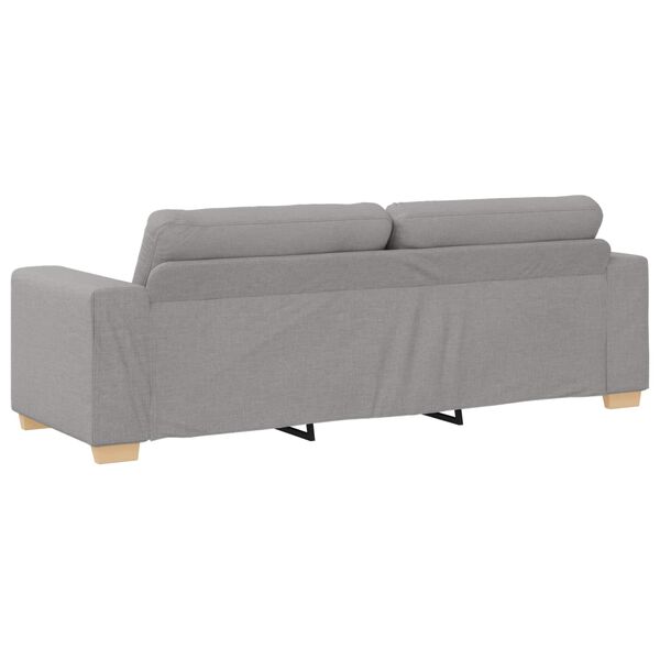 vidaXL | 3-Sitzer-Sofa | mit Kissen Wolkengrau Stoff