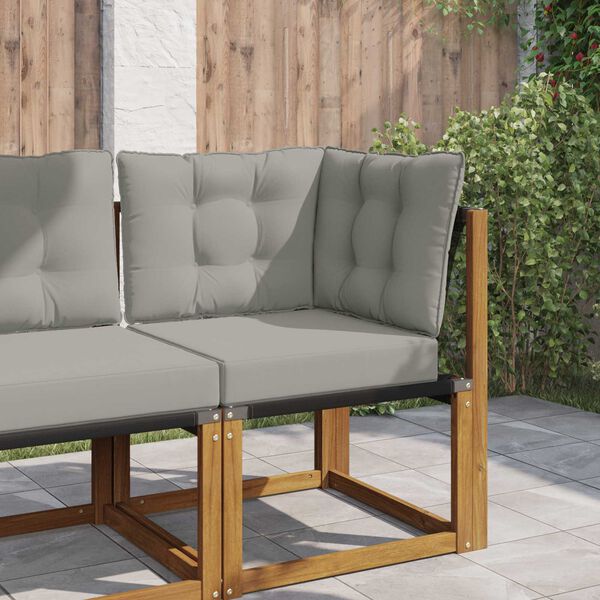 vidaXL Sofakissen f&uuml;r drau&szlig;en 3 pcs Grau Polyester