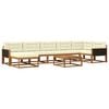 vidaXL Outdoor-Sofagarnitur mit Kissen 8 pcs Natur und Creme