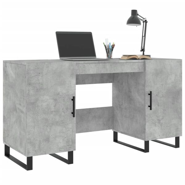 vidaXL Schreibtisch Betongrau 140x50x75 cm Holzwerkstoff