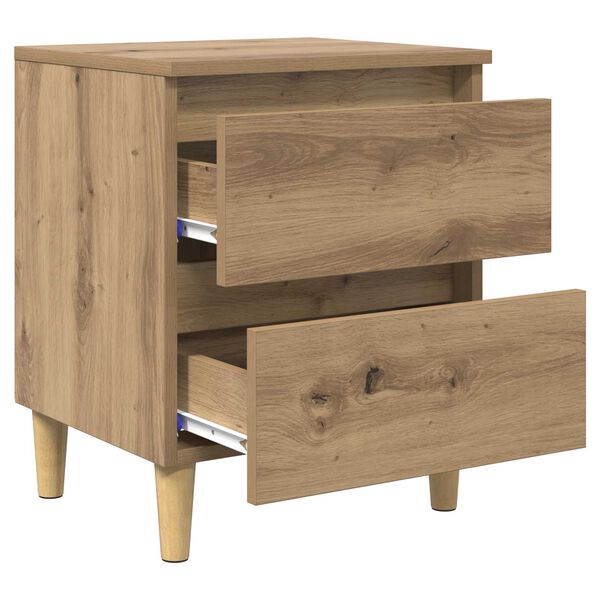 vidaXL Bettschrank Artisan-Eiche 40 x 35 x 50 cm Holzwerkstoff