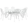 vidaXL Garten Essgruppe 7 pcs Wei&szlig; Aluminium