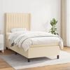 vidaXL Boxspringbett mit Matratze Creme 90x190 cm Stoff