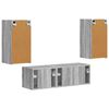 vidaXL TV-Wandregal-Set Wandmontiert 4 pcs Graues Sonoma Holzwerkstoff