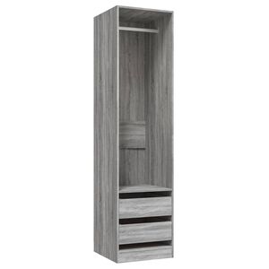 vidaXL Kleiderschrank mit Schubladen Grau Sonoma 50x50x200 cm