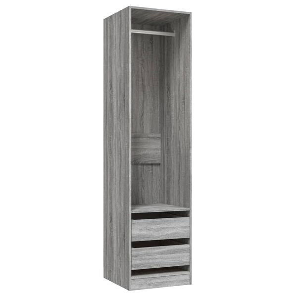 vidaXL Kleiderschrank mit Schubladen Grau Sonoma 50x50x200 cm