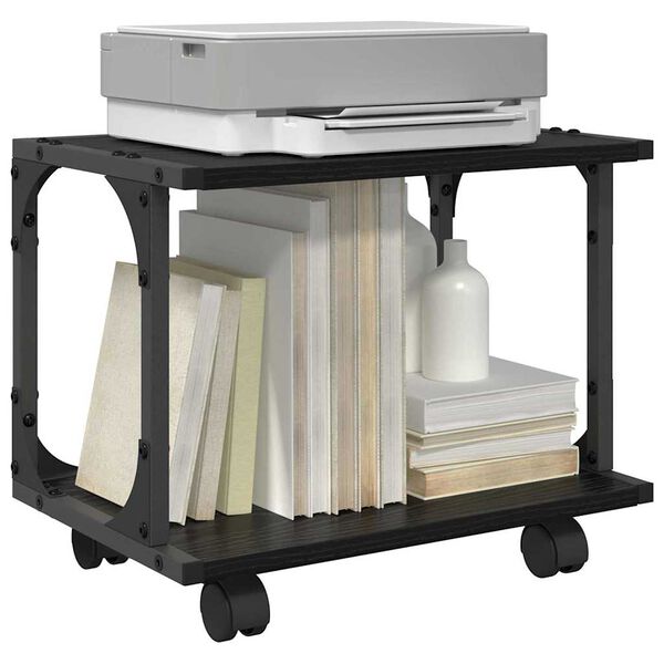 vidaXL Druckerst&auml;nder Schwarz Eichen-Optik 41 x 28 x 33,5 cm