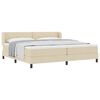 vidaXL Boxspringbett mit Kopfteil Creme 200 x 200 cm Stoff