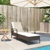 vidaXL Sonnenliege mit Auflage Braun 63x200x81 cm Poly Rattan
