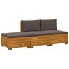 vidaXL Outdoor-Sofagarnitur mit Kissen 3 St&uuml;ck Braun Massivholz Akazie