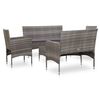 vidaXL 5-tlg. Garten-Lounge-Set mit Auflagen Poly Rattan Grau