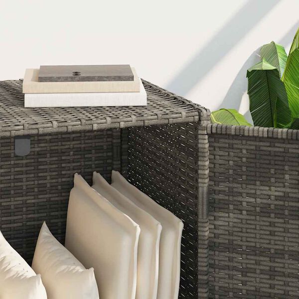 vidaXL Gartenschrank Grau 83x45x76 cm Poly Rattan