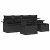 vidaXL Gartensofa-set 6 stk. Schwarz Poly-Rattan