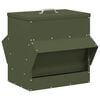 vidaXL H&uuml;hnerf&uuml;tterer Olive Gr&uuml;n 40,5 x 45 x 41 cm Kaltgewalzter Stahl