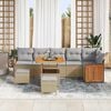 vidaXL Gartensofa-set mit Kissen 11 pcs Beige und Hellgrau Poly-Rattan